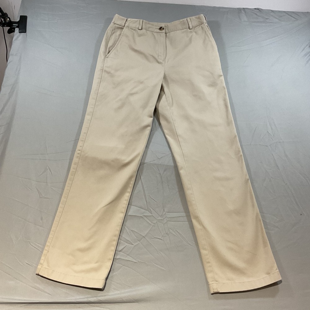 LL Bean Classic Fit Pants Womens Size 4 Khaki Straight Work Casual Cotton